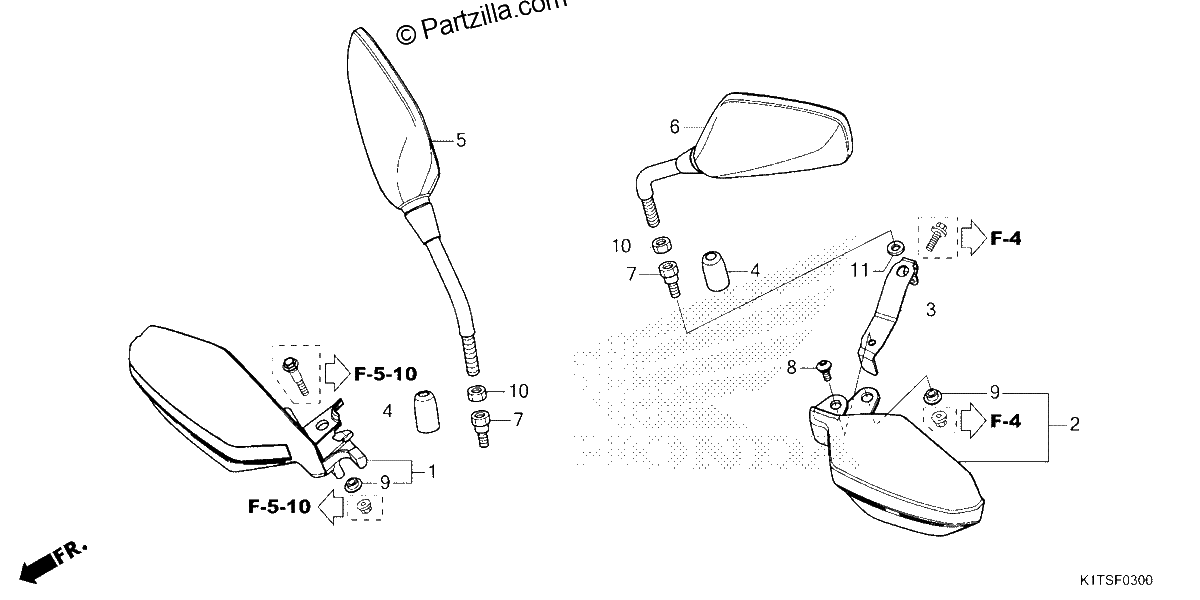 Diagrama de MIRROR KNUCKLE GUARD