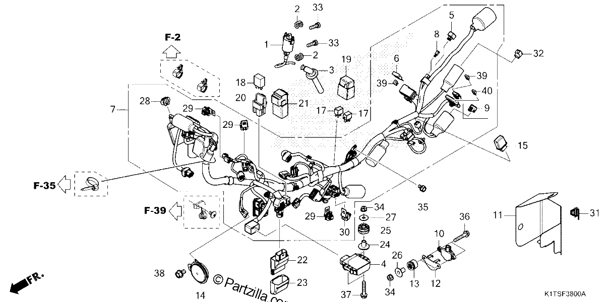 Diagrama de WIRE HARNESS CRF300LA LDA