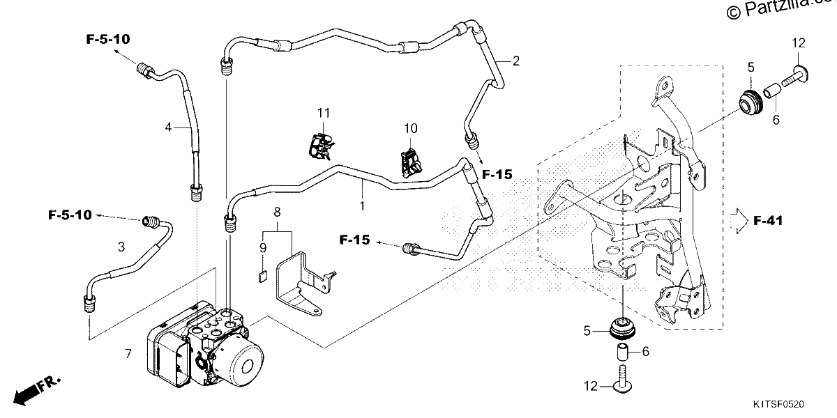 Diagrama de ABS MODULATOR BRAKE PIPE