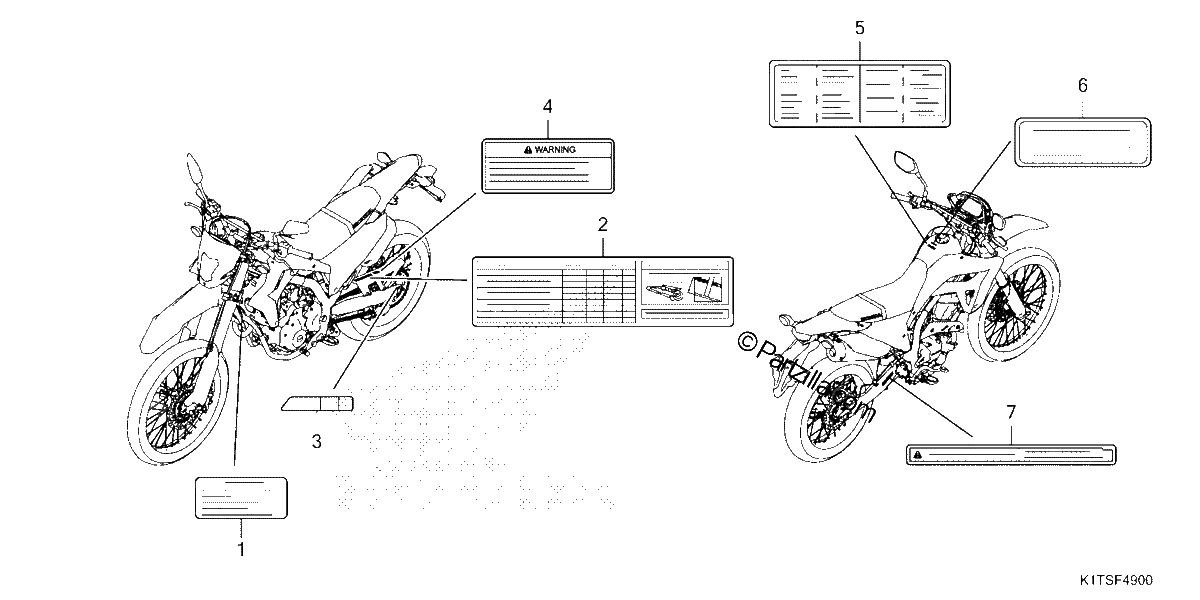 Diagrama de CAUTION LABELS CRF300LA LDA