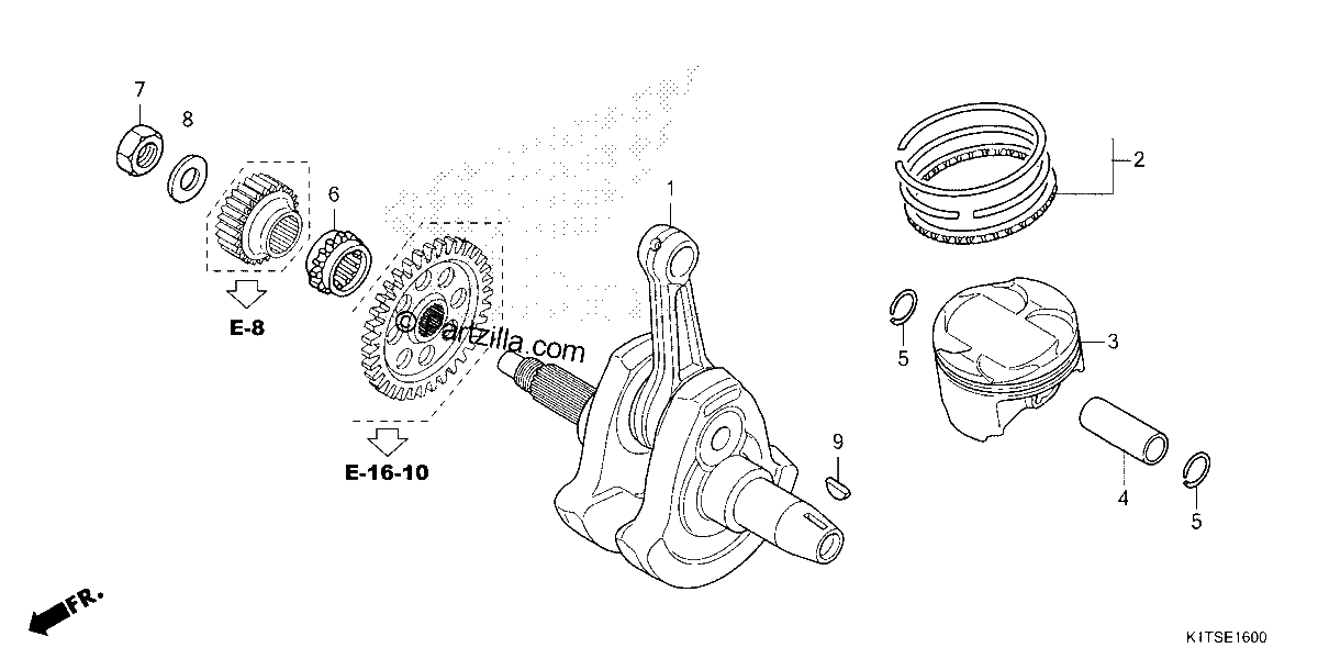 Diagrama de CRANKSHAFT PISTON
