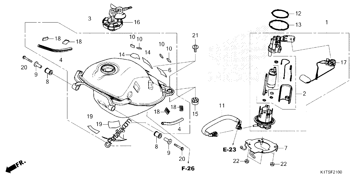 Diagrama de FUEL TANK CRF300LA LDA