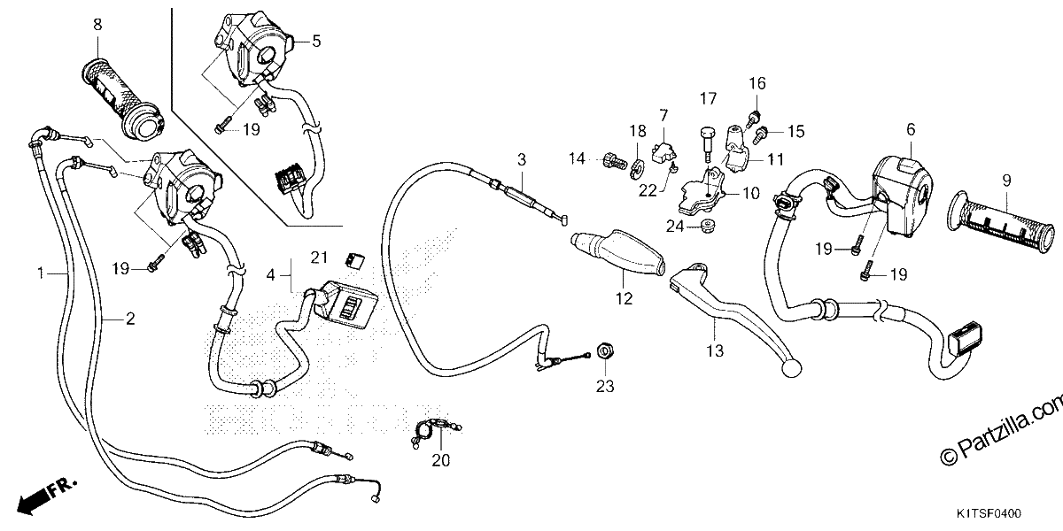 Diagrama de HANDLE LEVER SWITCH CABLE