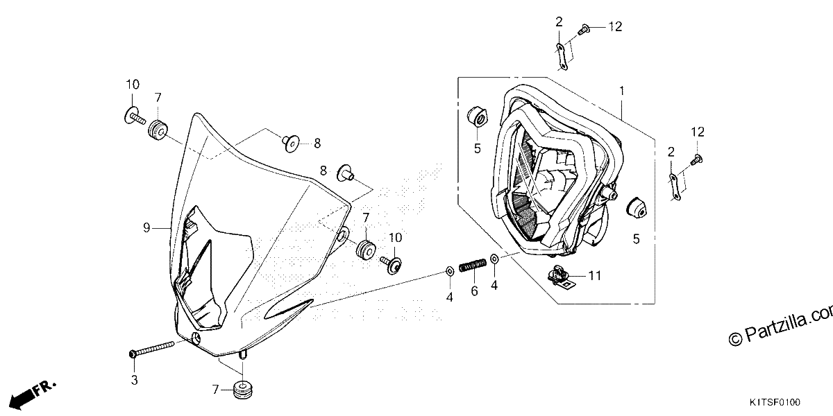 Diagrama de HEADLIGHT CRF300LA LDA