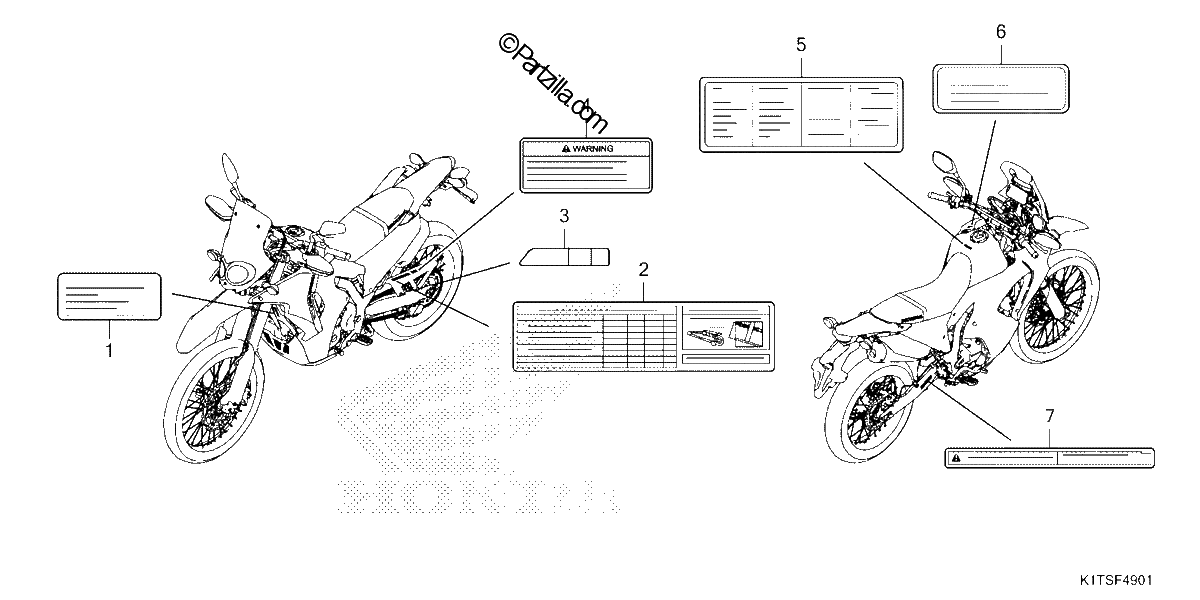 Diagrama de CAUTION LABELS CRF300LRA