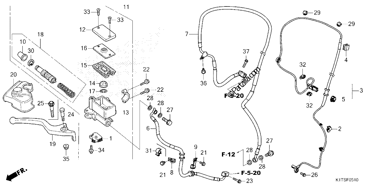 Diagrama de FRONT BRAKE MASTER CYLINDER
