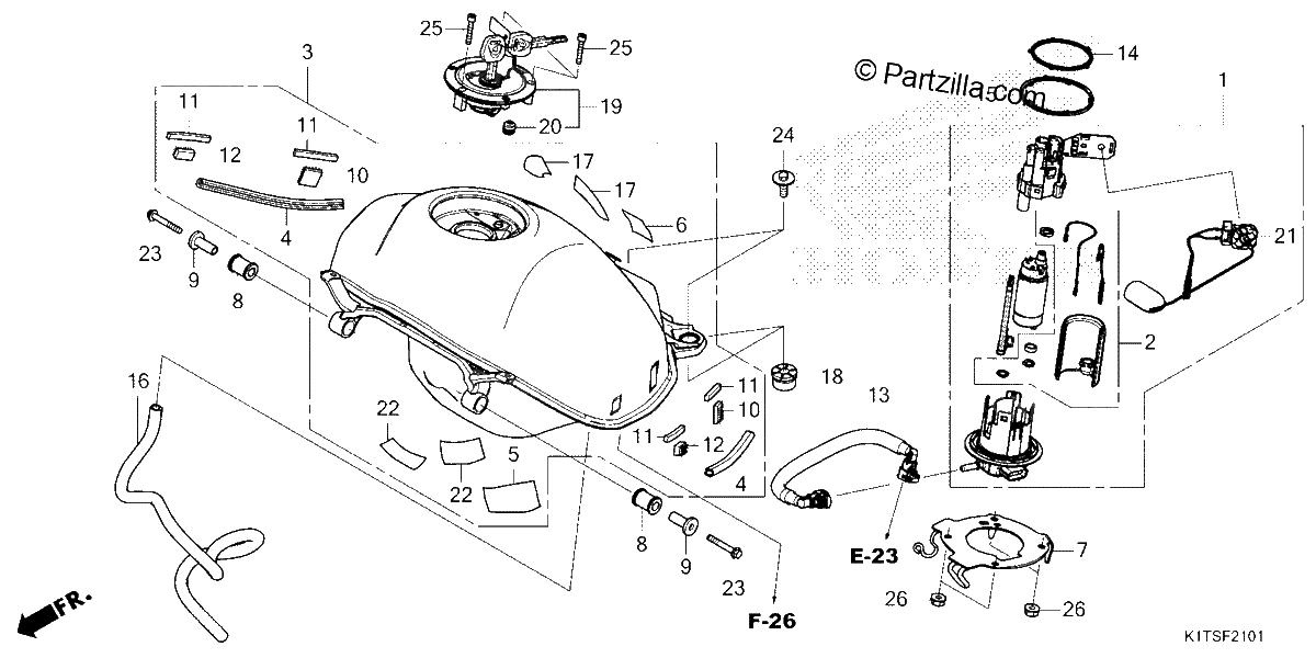 Diagrama de FUEL TANK CRF300LRA