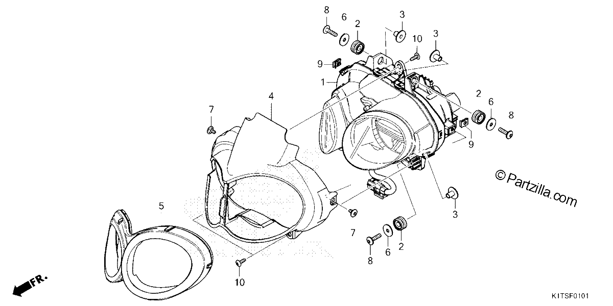 Diagrama de HEADLIGHT CRF300LRA