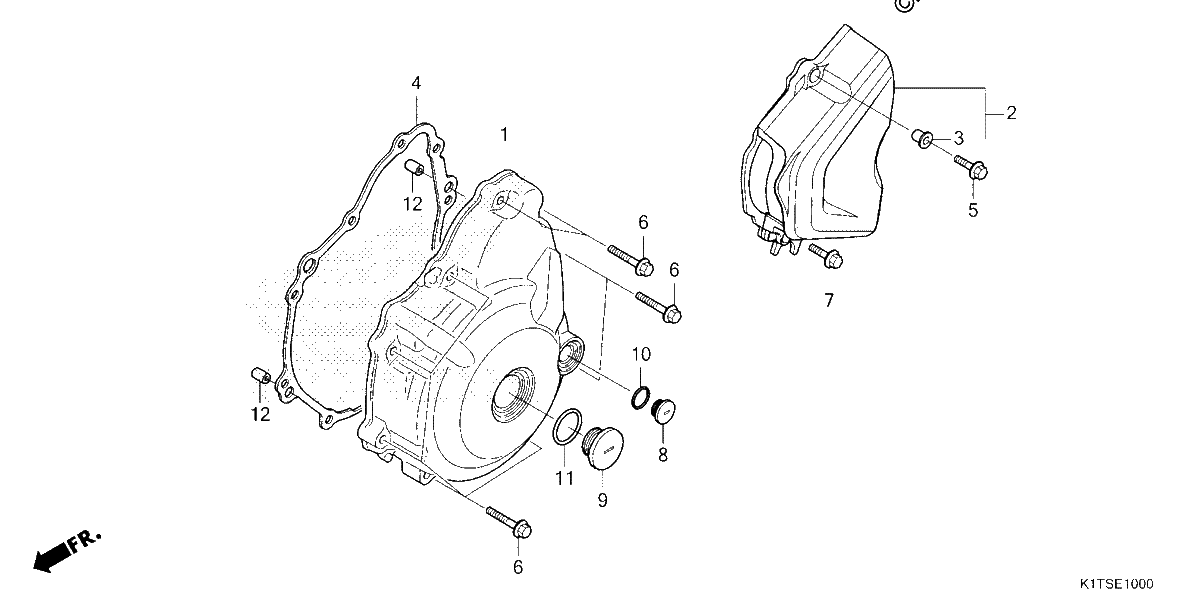 Diagrama de LEFT CRANKCASE COVER