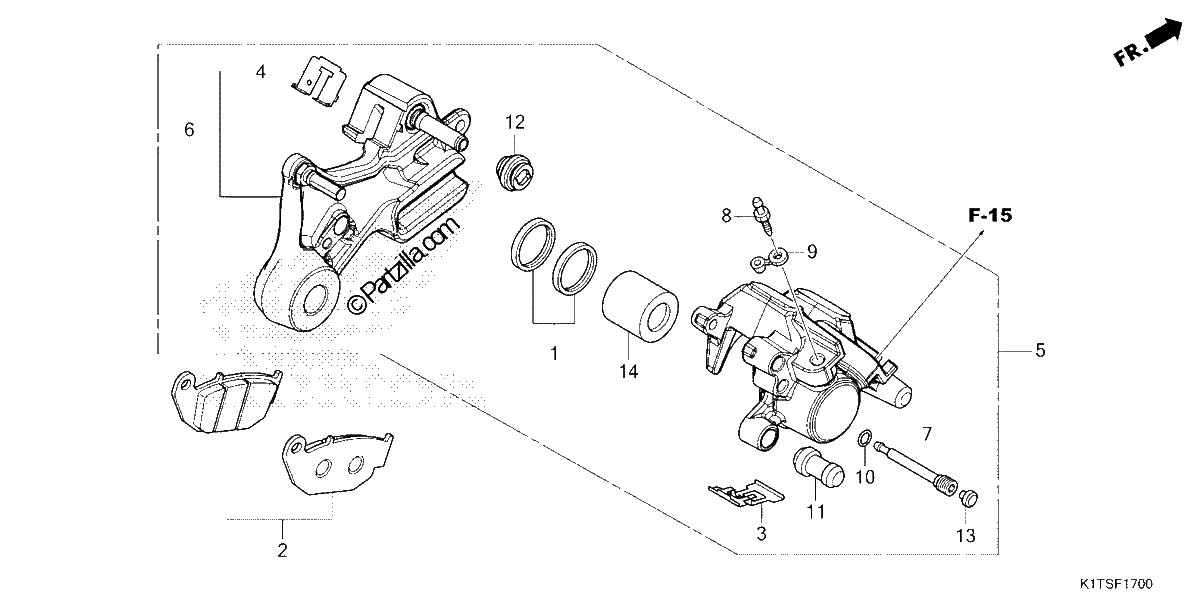 Diagrama de REAR BRAKE CALIPER