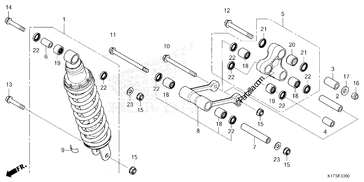 Diagrama de REAR SHOCK ABSORBER