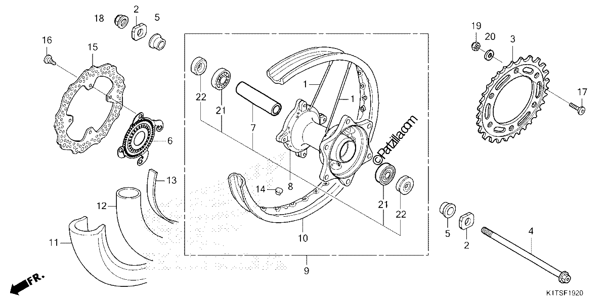 Diagrama de REAR WHEEL