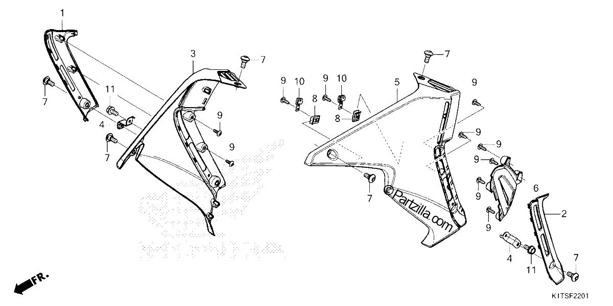 Diagrama de SHROUD CRF300LAR