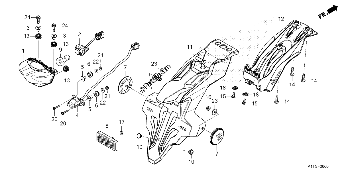 Diagrama de TAILLIGHT LICENSE LIGHT
