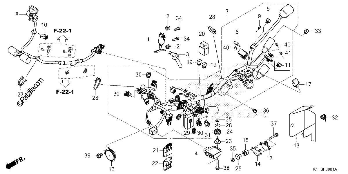 Diagrama de WIRE HARNESS CRF300LRA