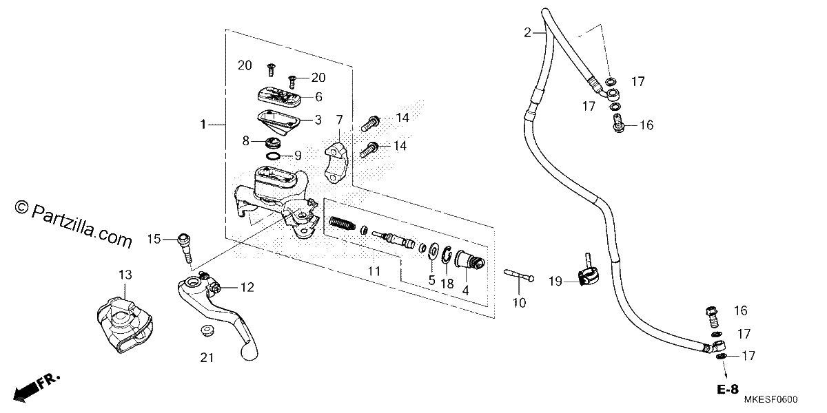 Diagrama de CLUTCH MASTER CYLINDER