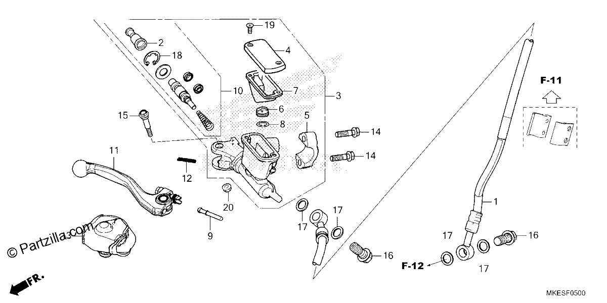 Diagrama de FRONT BRAKE MASTER CYLINDER