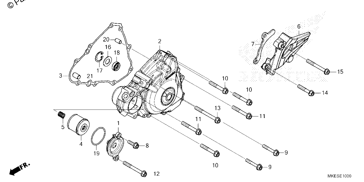 Diagrama de LEFT CRANKCASE COVER
