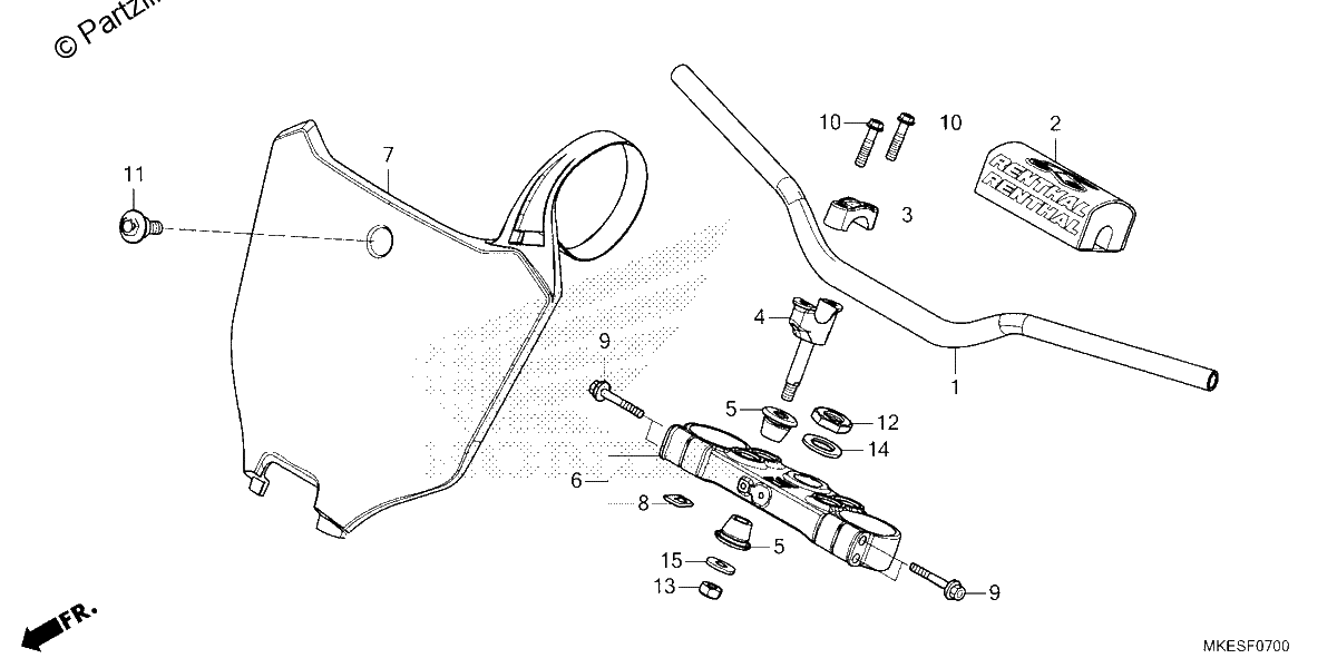 Diagrama de HANDLEBAR TOP BRIDGE