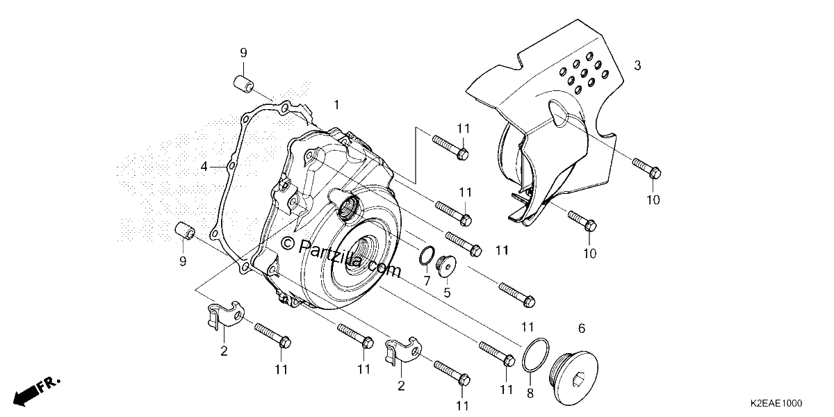 Diagrama de LEFT CRANKCASE COVER