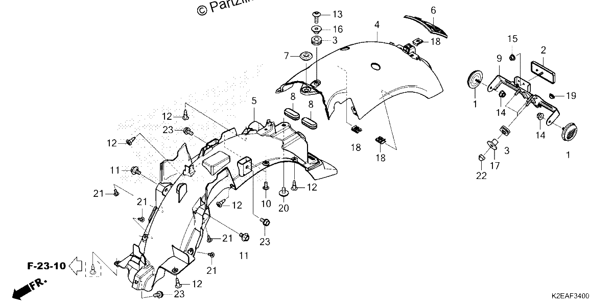 Diagrama de REAR FENDER