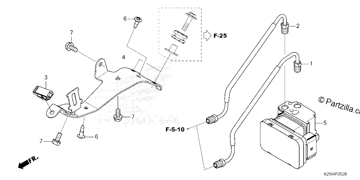 Diagrama de ABS MODULATOR BRAKE PIPE