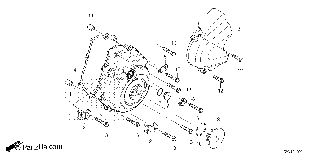 Diagrama de LEFT CRANKCASE COVER
