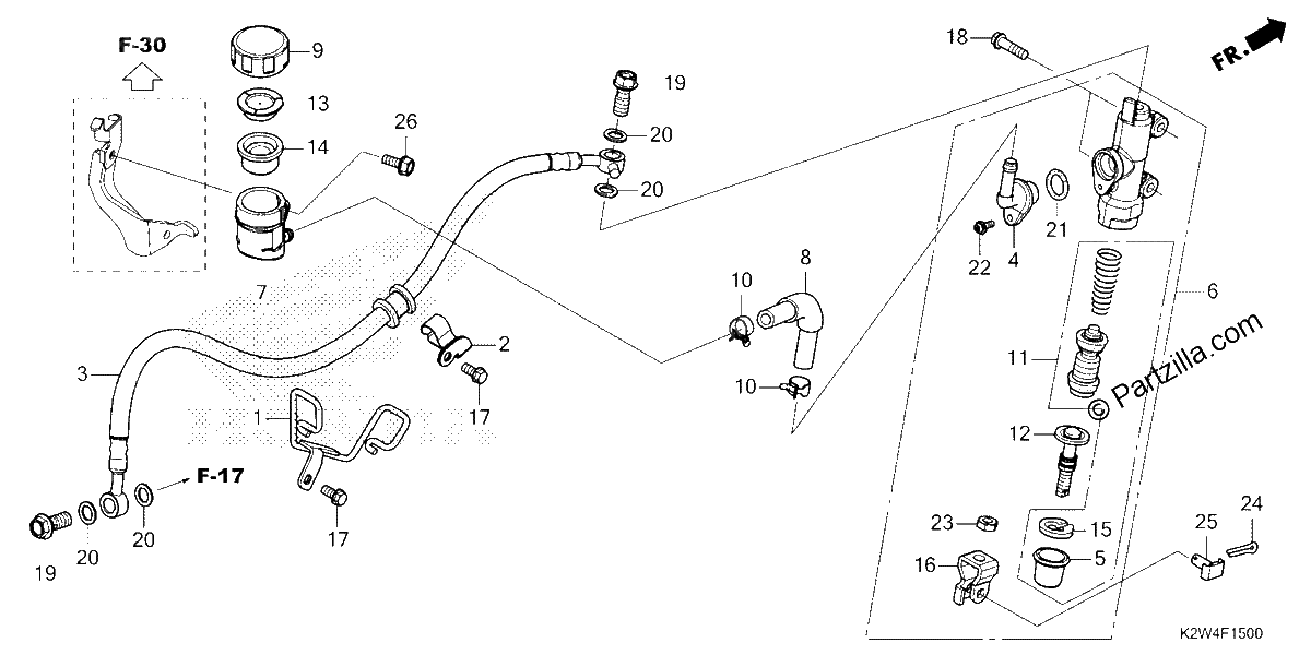 Diagrama de REAR BRAKE MASTER CYLINDER