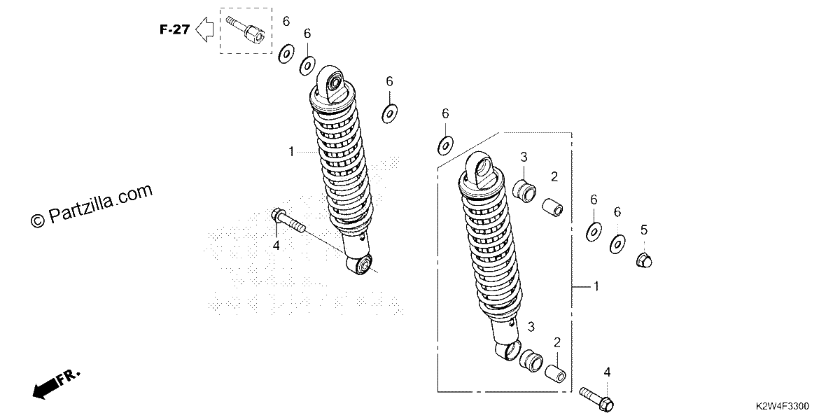 Diagrama de REAR SHOCK ABSORBER