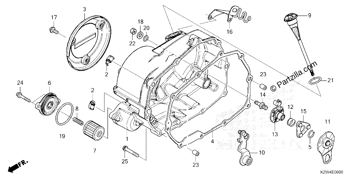 Diagrama de RIGHT CRANKCASE COVER