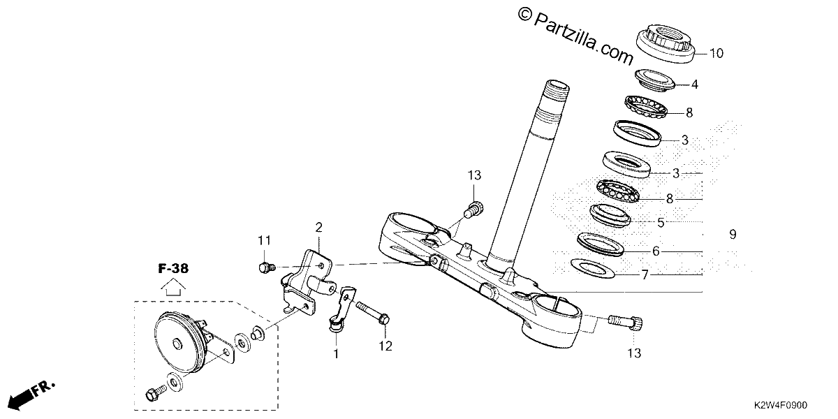 Diagrama de STEERING STEM