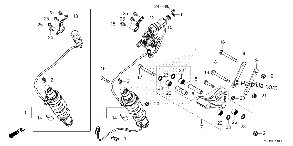 Diagrama de REAR SHOCK ABSORBER