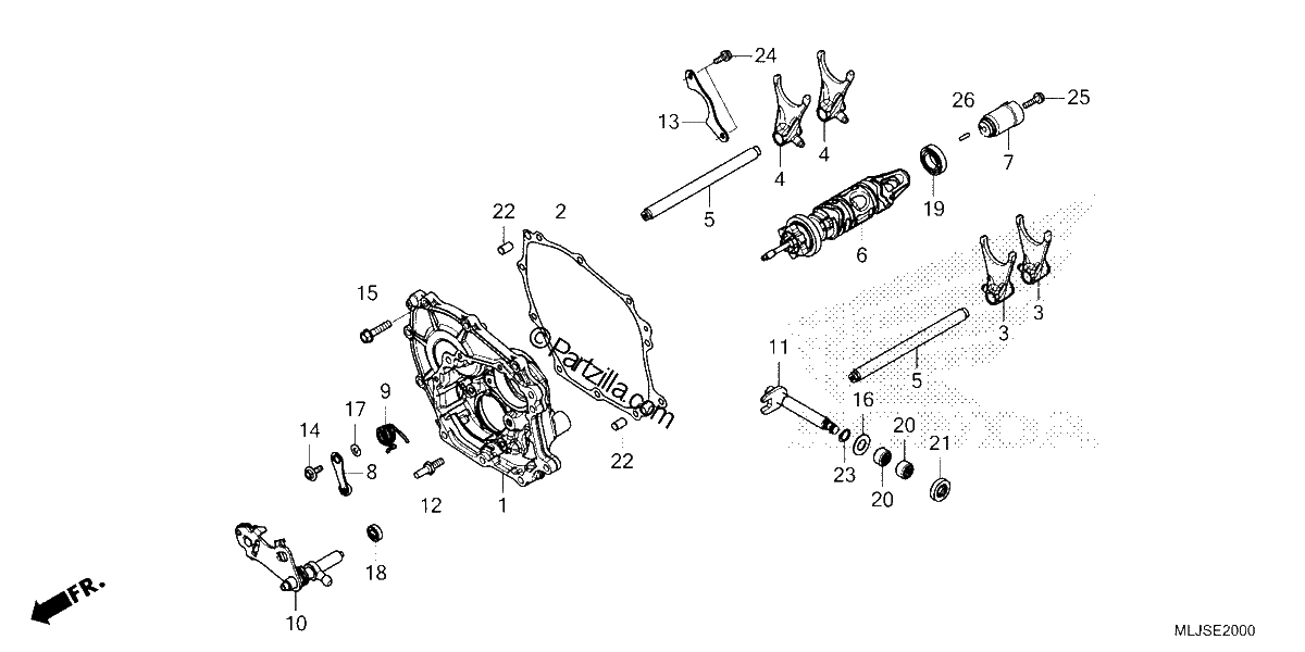 Diagrama de SHIFT DRUM SHIFT FORK