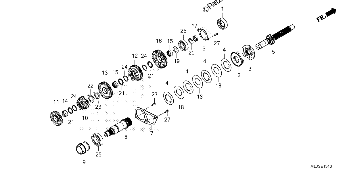 Diagrama de TRANSMISSION MAINSHAFT