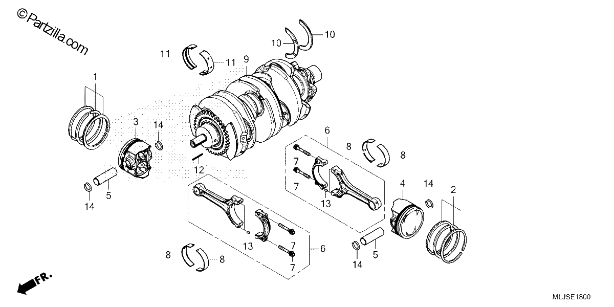 Diagrama de CRANKSHAFT PISTON