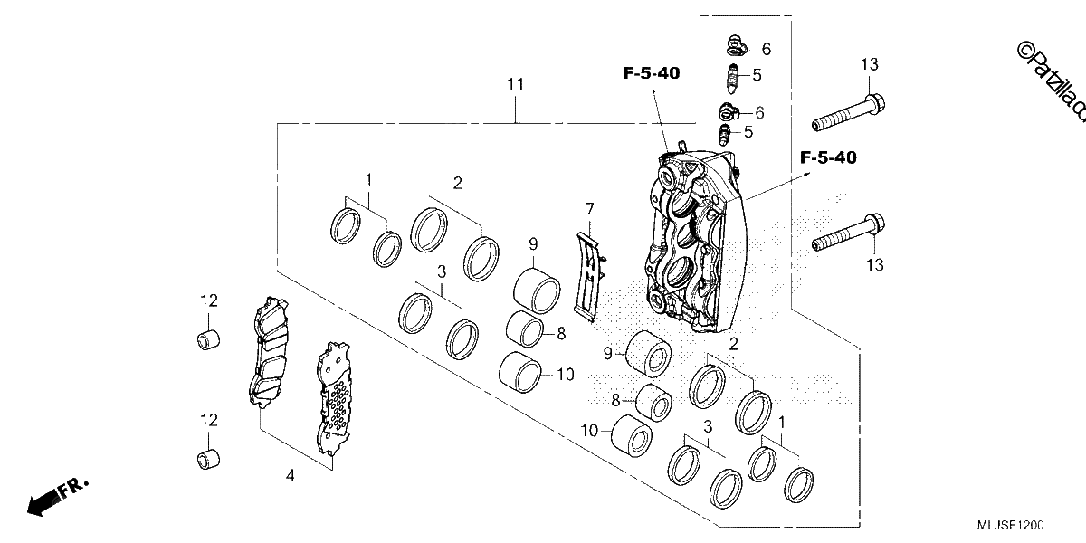 Diagrama de RIGHT FRONT BRAKE CALIPER