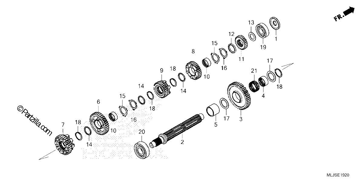 Diagrama de TRANSMISSION COUNTERSHAFT