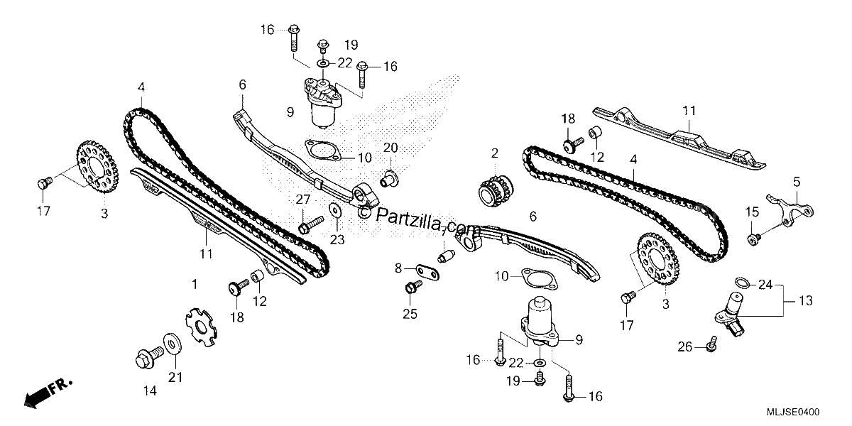 Diagrama de CAM CHAIN TENSIONER