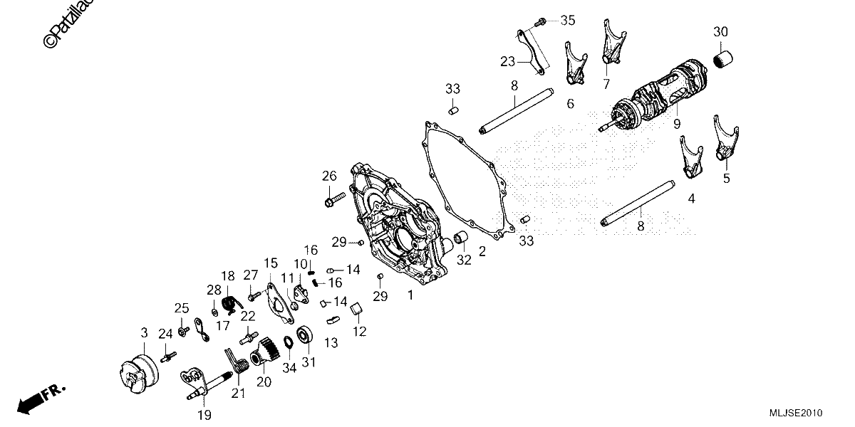 Diagrama de SHIFT DRUM SHIFT FORK DCT