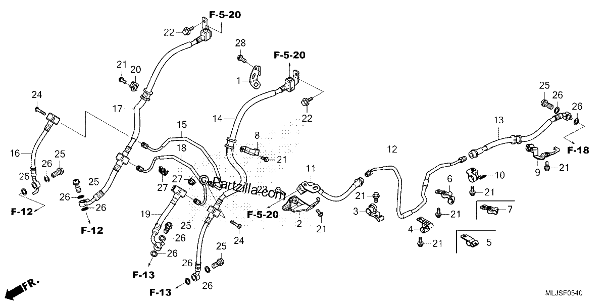 Diagrama de BRAKE HOSE BRAKE PIPE