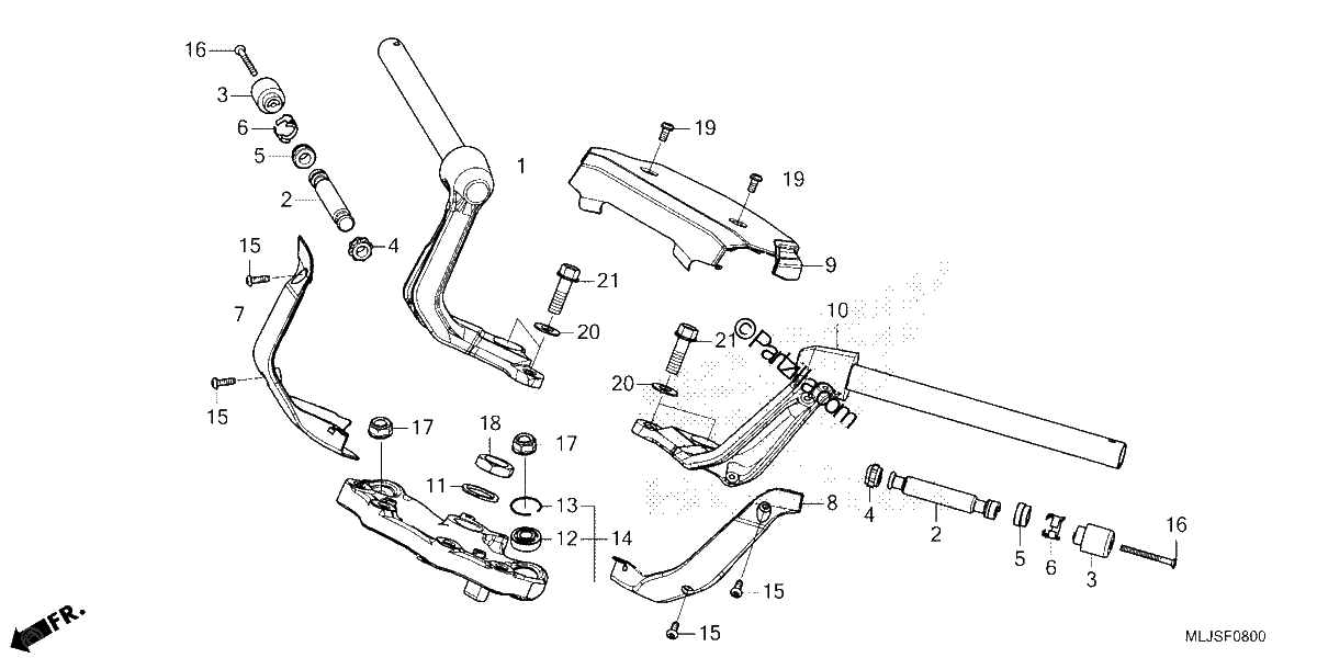 Diagrama de HANDLEBAR TOP BRIDGE