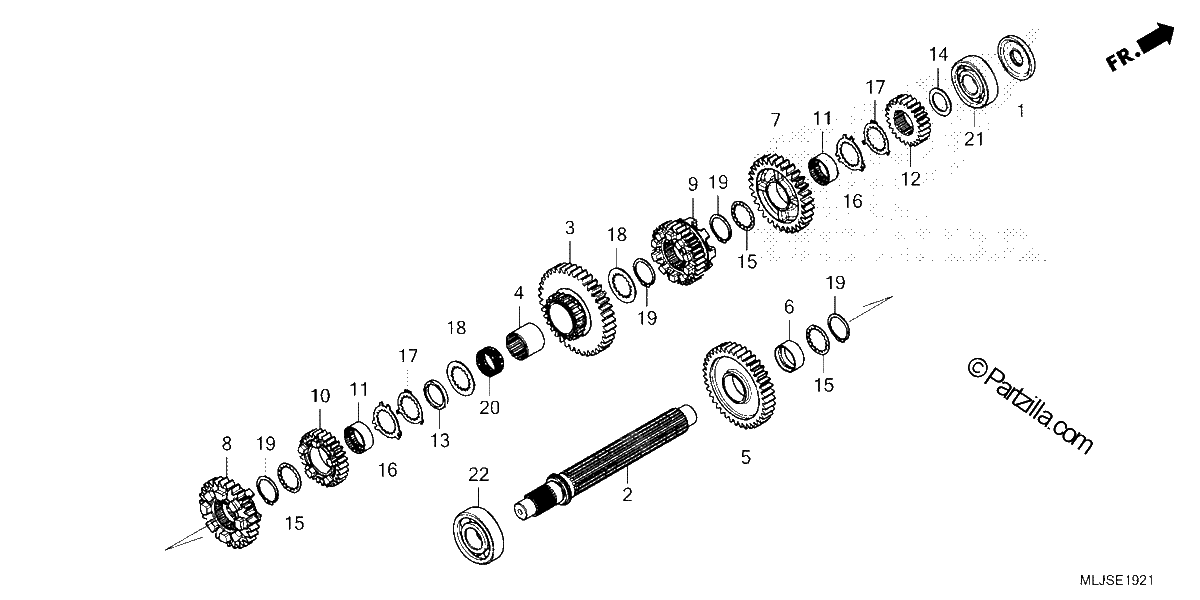 Diagrama de TRANSMISSION COUNTERSHAFT DCT