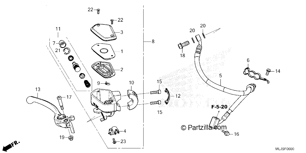 Diagrama de FRONT BRAKE MASTER CYLINDER