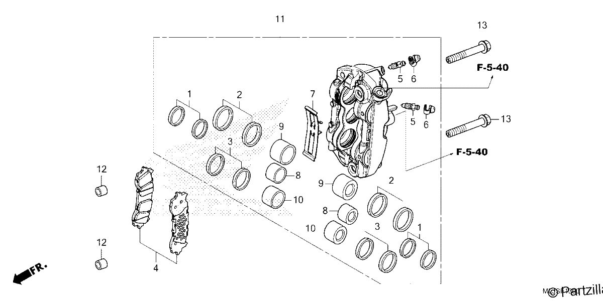 Diagrama de LEFT FRONT BRAKE CALIPER
