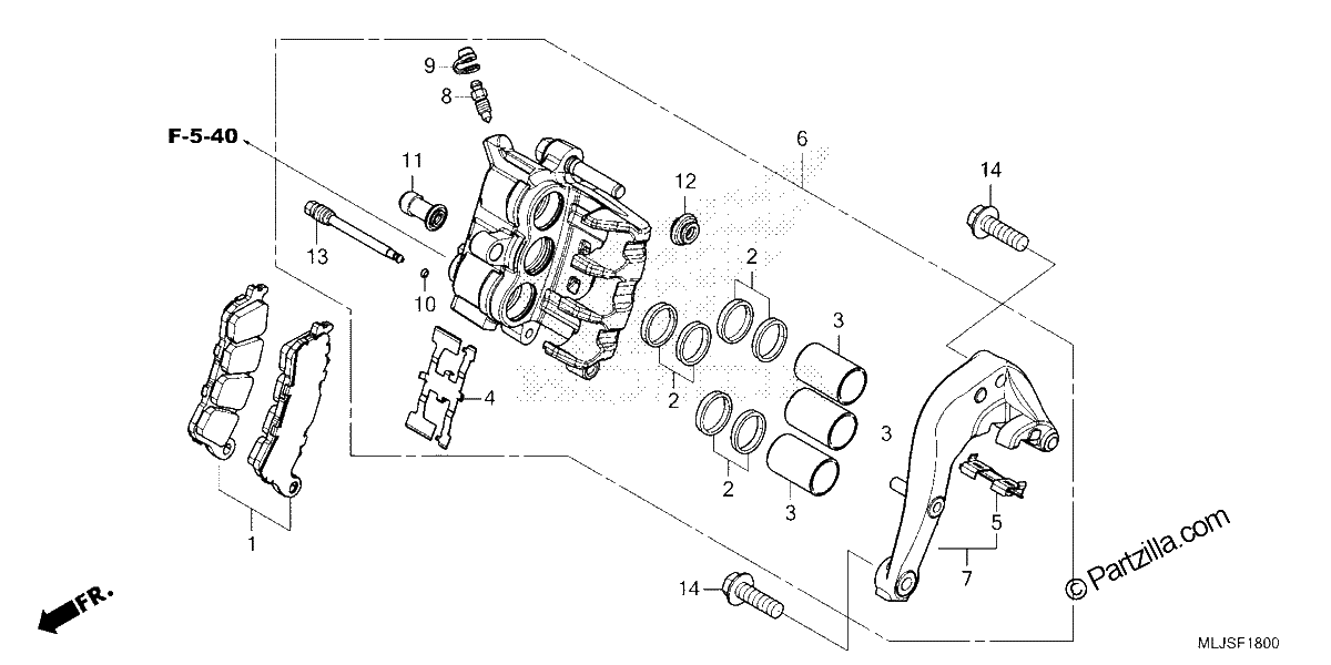 Diagrama de REAR BRAKE CALIPER