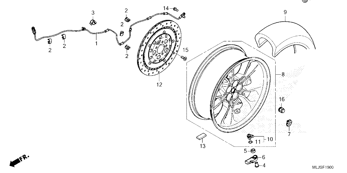 Diagrama de REAR WHEEL