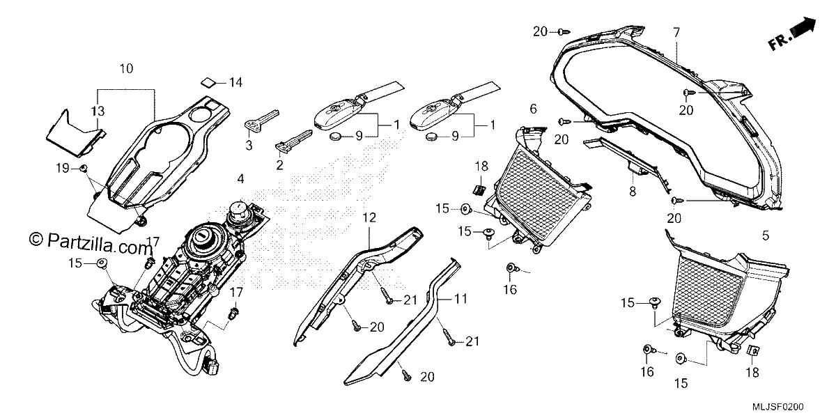 Diagrama de METER PANEL SWITCH PANEL FOB KEY