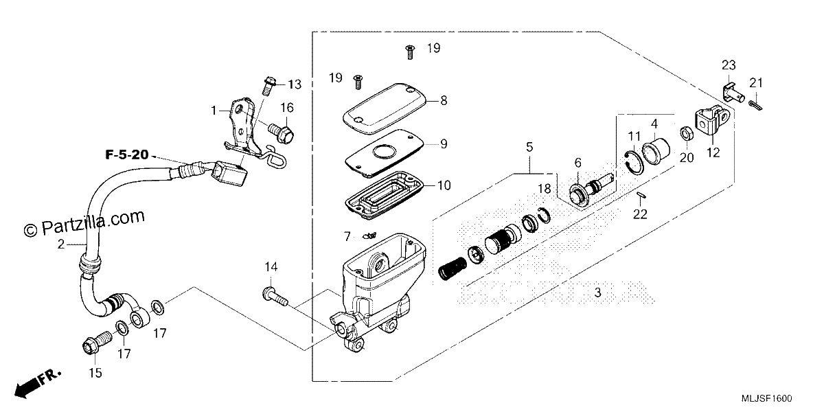 Diagrama de REAR BRAKE MASTER CYLINDER
