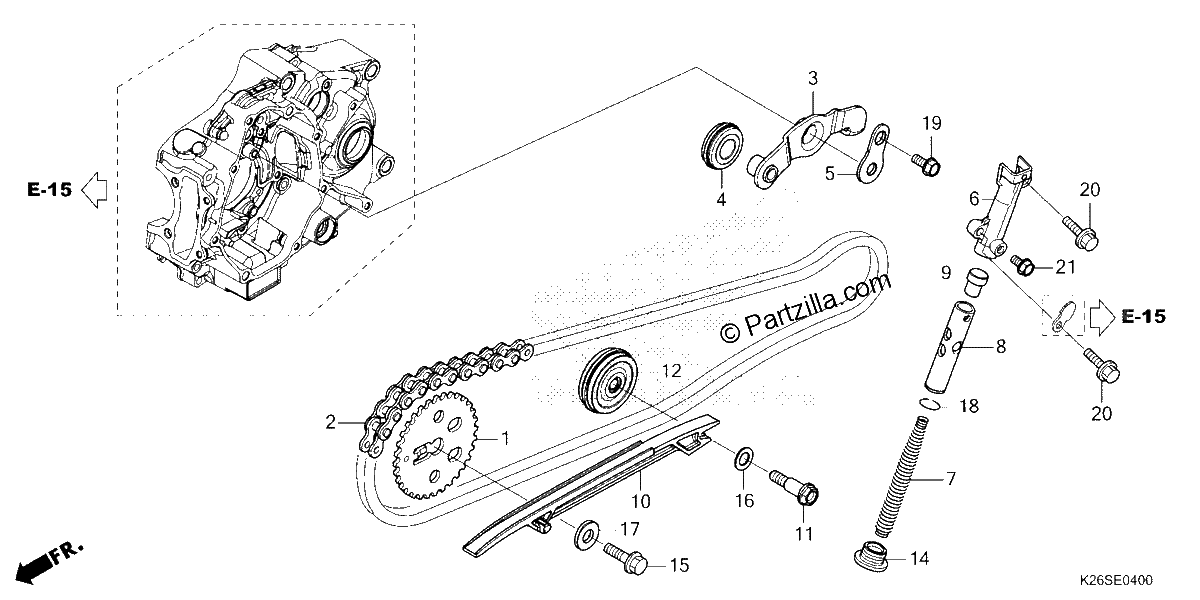 Diagrama de CAM CHAIN TENSIONER