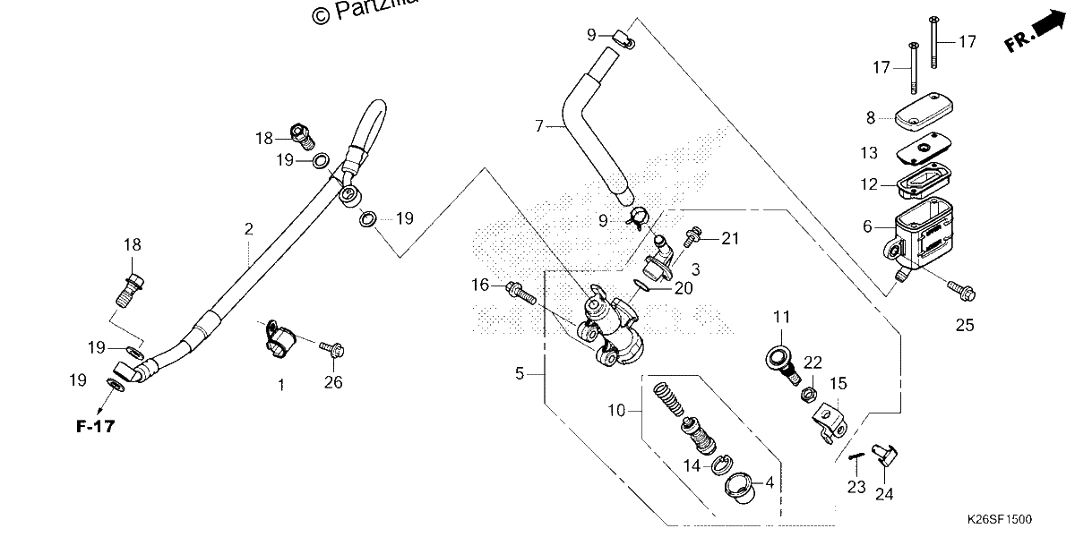 Diagrama de REAR BRAKE MASTER CYLINDER